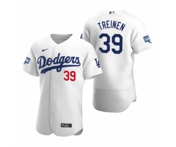 Los Angeles Dodgers #39 Blake Treinen White 2020 World Series Champions Authentic Jersey