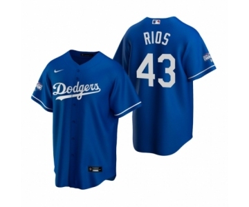 Los Angeles Dodgers #43 Edwin Rios Royal 2020 World Series Champions Replica Jersey