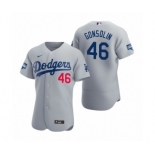 Los Angeles Dodgers #46 Tony Gonsolin Gray 2020 World Series Champions Authentic Jersey