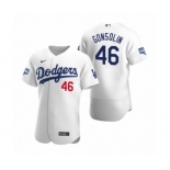 Los Angeles Dodgers #46 Tony Gonsolin White 2020 World Series Champions Authentic Jersey