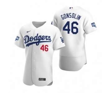 Los Angeles Dodgers #46 Tony Gonsolin White 2020 World Series Champions Authentic Jersey