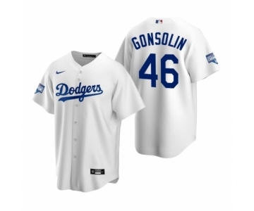 Los Angeles Dodgers #46 Tony Gonsolin White 2020 World Series Champions Replica Jersey