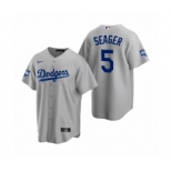 Los Angeles Dodgers #5 Corey Seager Gray 2020 World Series Champions Replica Jersey