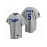 Los Angeles Dodgers #5 Corey Seager Gray 2020 World Series Replica Jersey