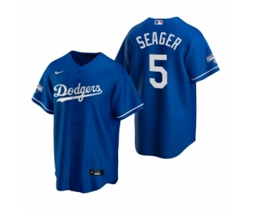 Los Angeles Dodgers #5 Corey Seager Royal 2020 World Series Champions MVP Replica Jersey