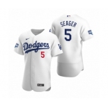 Los Angeles Dodgers #5 Corey Seager White 2020 World Series Champions Authentic Jersey