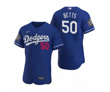 Los Angeles Dodgers #50 Mookie Betts Nike Royal 2020 World Series Authentic Jersey