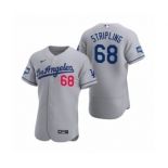 Los Angeles Dodgers #68 Ross Stripling Gray 2020 World Series Champions Road Authentic Jersey