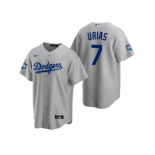 Los Angeles Dodgers #7 Julio Urias Gray 2020 World Series Champions Replica Jersey