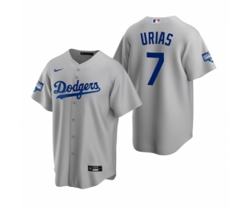 Los Angeles Dodgers #7 Julio Urias Gray 2020 World Series Champions Replica Jersey