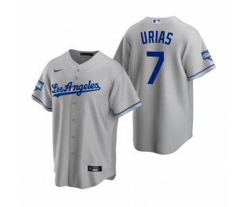 Los Angeles Dodgers #7 Julio Urias Gray 2020 World Series Champions Road Replica Jersey