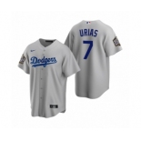 Los Angeles Dodgers #7 Julio Urias Gray 2020 World Series Replica Jersey