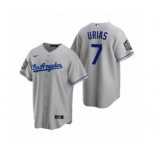 Los Angeles Dodgers #7 Julio Urias Gray 2020 World Series Replica Road Jersey