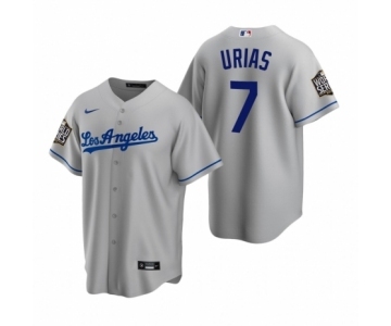 Los Angeles Dodgers #7 Julio Urias Gray 2020 World Series Replica Road Jersey