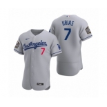 Los Angeles Dodgers #7 Julio Urias Nike Gray 2020 World Series Authentic Road Jersey