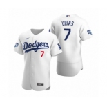 Los Angeles Dodgers #7 Julio Urias White 2020 World Series Champions Authentic Jersey