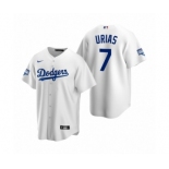 Los Angeles Dodgers #7 Julio Urias White 2020 World Series Champions Replica Jersey