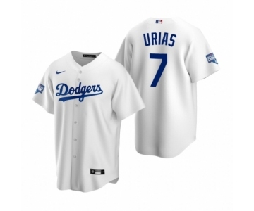 Los Angeles Dodgers #7 Julio Urias White 2020 World Series Champions Replica Jersey