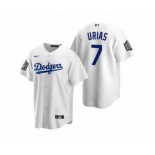 Los Angeles Dodgers #7 Julio Urias White 2020 World Series Replica Jersey