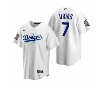 Los Angeles Dodgers #7 Julio Urias White 2020 World Series Replica Jersey