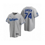 Los Angeles Dodgers #74 Kenley Jansen Gray 2020 World Series Champions Road Replica Jersey