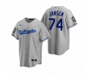 Los Angeles Dodgers #74 Kenley Jansen Gray 2020 World Series Replica Road Jersey