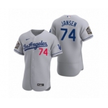 Los Angeles Dodgers #74 Kenley Jansen Nike Gray 2020 World Series Authentic Road Jersey