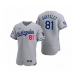 Los Angeles Dodgers #81 Victor Gonzalez Gray 2020 World Series Champions Authentic Jerseys