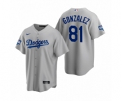 Los Angeles Dodgers #81 Victor Gonzalez Gray 2020 World Series Champions Replica Jersey