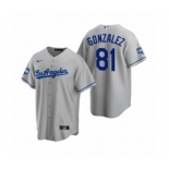 Los Angeles Dodgers #81 Victor Gonzalez Gray 2020 World Series Champions Replica Jerseys