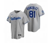 Los Angeles Dodgers #81 Victor Gonzalez Gray 2020 World Series Champions Replica Jerseys