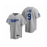 Los Angeles Dodgers #9 Gavin Lux Gray 2020 World Series Champions Replica Jersey