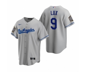 Los Angeles Dodgers #9 Gavin Lux Gray 2020 World Series Replica Jersey