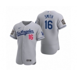 Men's Los Angeles Dodgers #16 Will Smith Nike Gray 2020 World Series Authentic Jersey