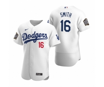 Men's Los Angeles Dodgers #16 Will Smith Nike White 2020 World Series Authentic Jersey