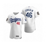 Men's Los Angeles Dodgers #46 Tony Gonsolin Nike White 2020 World Series Authentic Jersey