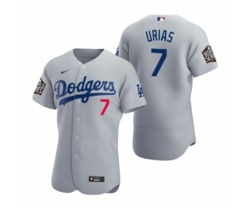 Men's Los Angeles Dodgers #7 Julio Urias Nike Gray 2020 World Series Authentic Jersey