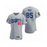 Men's Los Angeles Dodgers #85 Dustin May Nike Gray 2020 World Series Authentic Jerseys