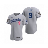 Men's Los Angeles Dodgers #9 Gavin Lux Nike Gray 2020 World Series Authentic Jersey