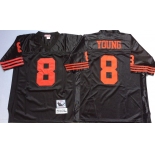 Men's Nike San Francisco 49ers #8 Steve Young Black Throwback jerseys