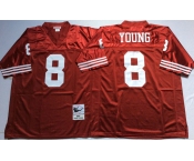 Men's Nike San Francisco 49ers #8 Steve Young Red Throwback jerseys