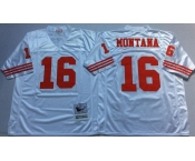 Men's San Francisco 49ers #16 Joe Montana White Throwback jerseys