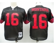 San Francisco 49ers #16 Joe Montana Black Throwback Jersey