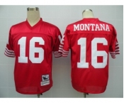 San Francisco 49ers #16 Joe Montana Red Throwback Jersey