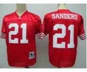 San Francisco 49ers #21 Deion Sanders Red Throwback Jersey