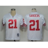 San Francisco 49ers #21 Deion Sanders White Throwback Jersey