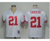 San Francisco 49ers #21 Deion Sanders White Throwback Jersey