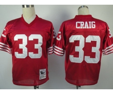 San Francisco 49ers #33 Roger Craig Red Throwback Jersey