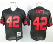 San Francisco 49ers #42 Ronnie Lott Black Throwback Jersey