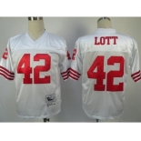 San Francisco 49ers #42 Ronnie Lott White Throwback Jersey